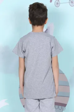Alt Yırtıklı Erkek Çocuk T-shirt Gri