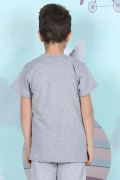 Alt Yırtıklı Erkek Çocuk T-shirt Gri