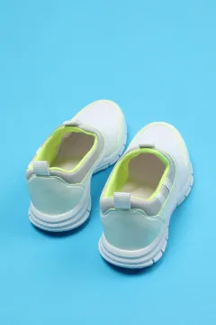 Anoraklı Çocuk Spor Ayakkabı Beyazyeşil
