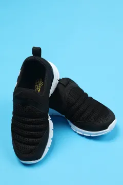 Anoraklı Çocuk Spor Ayakkabı Siyah Kamuflaj