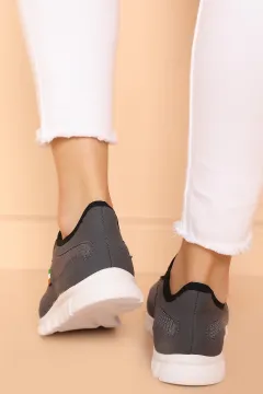 Anoraklı Kadın Spor Ayakkabı Füme