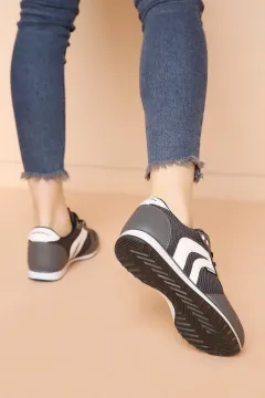 Bağcıklı Bayan Spor Ayakkabı Füme