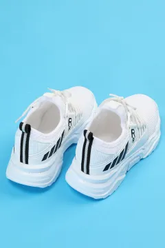 Bağcıklı Çocuk Spor Ayakkabı Beyazsiyah