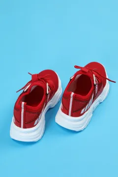 Bağcıklı Çocuk Spor Ayakkabı Kırmızıbeyaz