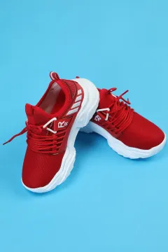 Bağcıklı Çocuk Spor Ayakkabı Kırmızıbeyaz