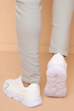Bağcıklı Erkek Spor Ayakkabı Beyaz