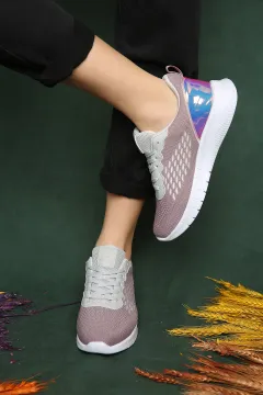 Bağcıklı Kadın Spor Ayakkabı Gülkurusu