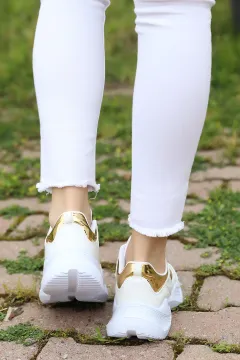 Bağcıklı Kadın Spor Ayakkabı Beyazgold