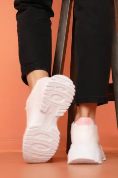 Bağcıklı Kadın Spor Ayakkabı Beyazpudra