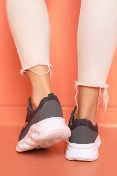 Bağcıklı Kadın Spor Ayakkabı Füme