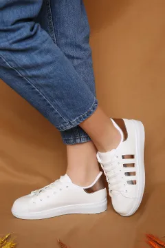 Bağcıklı Kadın Spor Ayakkabı Beyazplatin
