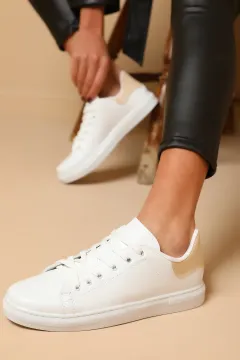 Kadın Bağcıklı Spor Ayakkabı Beyazbej