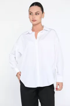 Basic Kadın Salaş Gömlek Beyaz