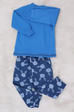 Baskılı Erkek Çocuk Pijama Takımı İndigo