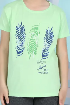 Erkek Çoçuk Baskılı T-shirt Neon Yeşil