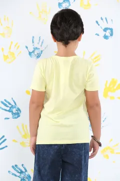 Baskılı Erkek Çocuk T-shirt (2-12 Yaş) Sarı