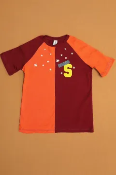 Erkek Çocuk Likralı Baskılı T-shirt Orange