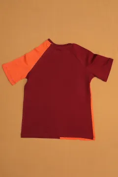 Erkek Çocuk Likralı Baskılı T-shirt Orange
