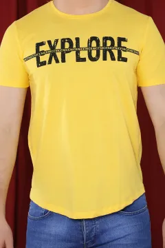 Baskılı Erkek T-shirt A.sarı