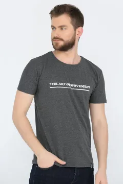 Baskılı Erkek T-shirt Antrasit