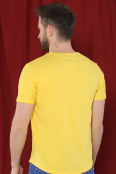Baskılı Erkek T-shirt A.sarı