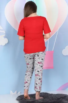 Baskılı Kız Çocuk Pijama Takımı K.pembe