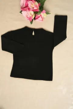 Baskılı Kız Çocuk Sweatshirt Siyah