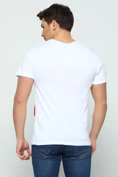 Baskılı Sevgili Kombin Erkek T-shirt Beyaz