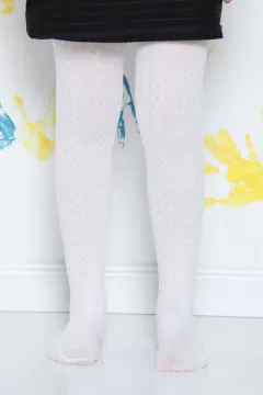 Bella Calze Kız Çocuk Triko Çorap Beyaz