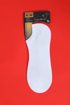 Beylice Erkek Bambu Görünmez (sneaker) Spor Ayakkabı Çorabı (41-45 Uyumludur) Beyaz