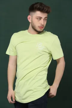 Bisiklet Yaka Erkek T-shirt Fıstık Yeşili