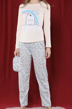 Boyraz Baskılı Pijama Takımı Açıksomon