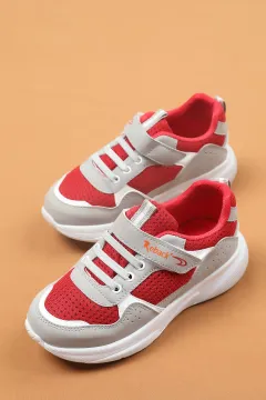 Cırtlı Çocuk Spor Ayakkabı Grikırmızılı