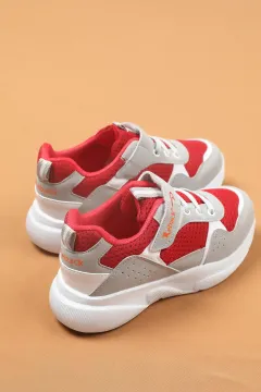 Cırtlı Çocuk Spor Ayakkabı Grikırmızılı
