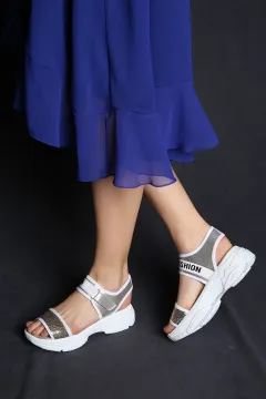 Cırtlı Kadın Sandalet Bronz