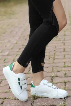 Cırtlı Kadın Spor Ayakkabı Beyazyeşil