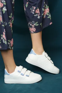 Cırtlı Kadın Spor Ayakkabı Beyazmavi