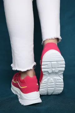 Cırtlı Kız Çocuk Spor Ayakkabı Fuşya