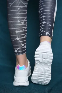 Cırtlı Kız Çocuk Spor Ayakkabı Beyazgümüş