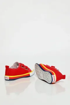Çocuk Cırtlı Keten Spor Ayakkabı Kırmızı