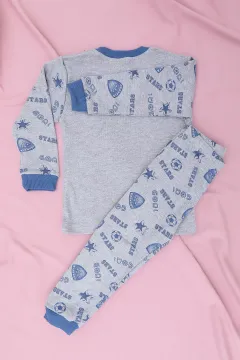 Desenli Erkek Çocuk Pijama Takımı Griindigo