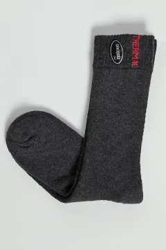 Düz Renk Kışlık Kalın Termal Çorap Erkek Antrasit