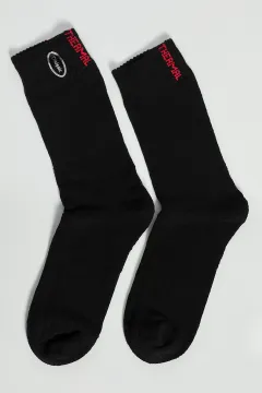 Düz Renk Kışlık Kalın Termal Çorap Erkek Siyah