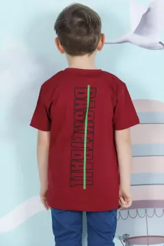 Erkek Çocuk Baskılı T-shirt Bordo