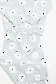 Erkek Çocuk Desenli Pijama Takım Suyeşili