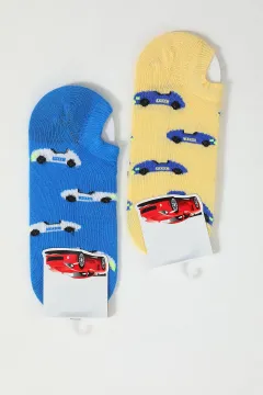 Erkek Çocuk İkili Patik Çorap Sarımavi