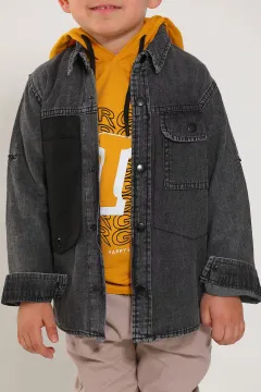 Erkek Çocuk T-shirt Ceket İkili Takım Antrasit Hardal