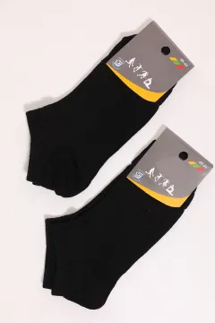 Erkek İkili Patik Çorap(40-45 Beden Aralığında Uyumludur) Siyah