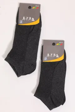 Erkek İkili Patik Çorap(40-45 Beden Aralığında Uyumludur) Antrasit