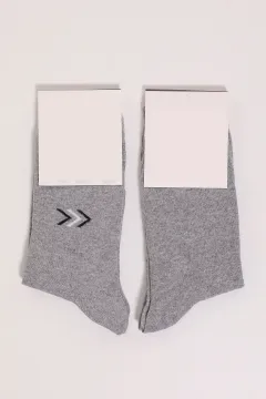 Erkek İkili Uzun Çorap (40-45 Beden Aralığında Uyumludur) Gri